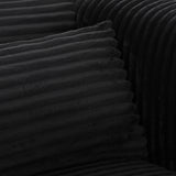 TOV Tarra Fluffy Oversized Black Corduroy Armchair