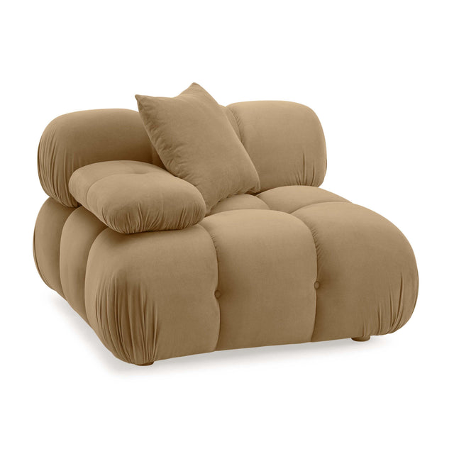 TOV Calliope Cafe Au Lait Performance Velvet Modular Corner Chair