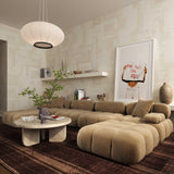 TOV Calliope Cafe Au Lait Performance Velvet Modular Corner Chair