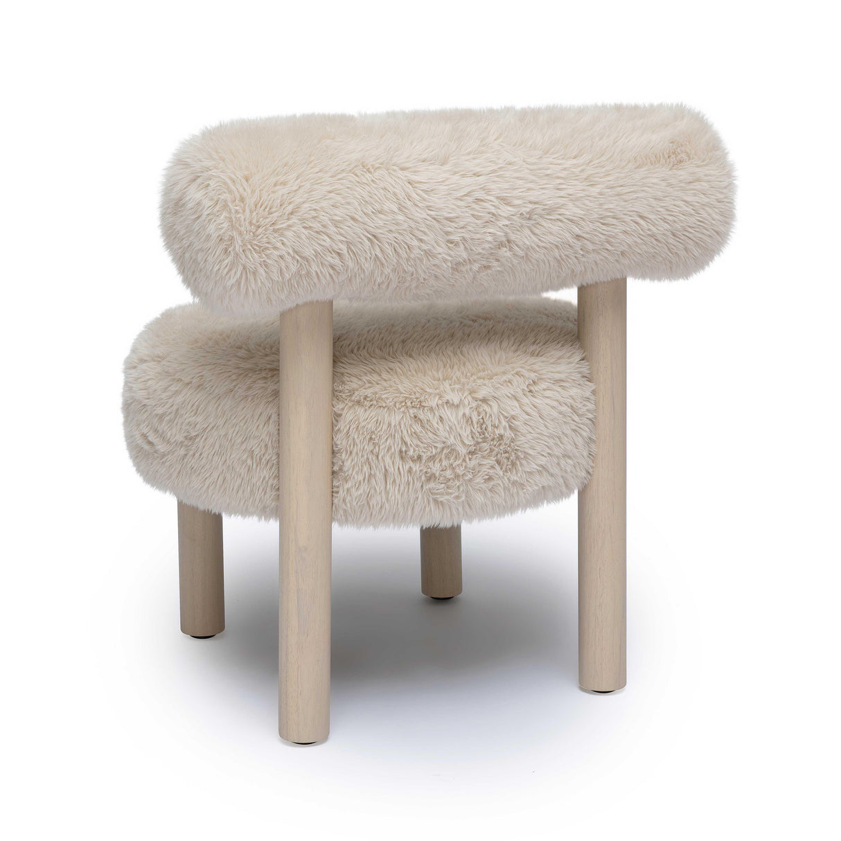 TOV Carmel Natural Vegan Shearling Accent Chair