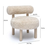 TOV Carmel Natural Vegan Shearling Accent Chair