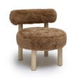 TOV Carmel Dark Taupe Vegan Shearling Accent Chair