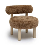 TOV Carmel Dark Taupe Vegan Shearling Accent Chair