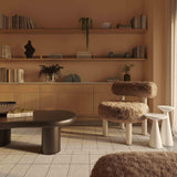 TOV Carmel Dark Taupe Vegan Shearling Accent Chair