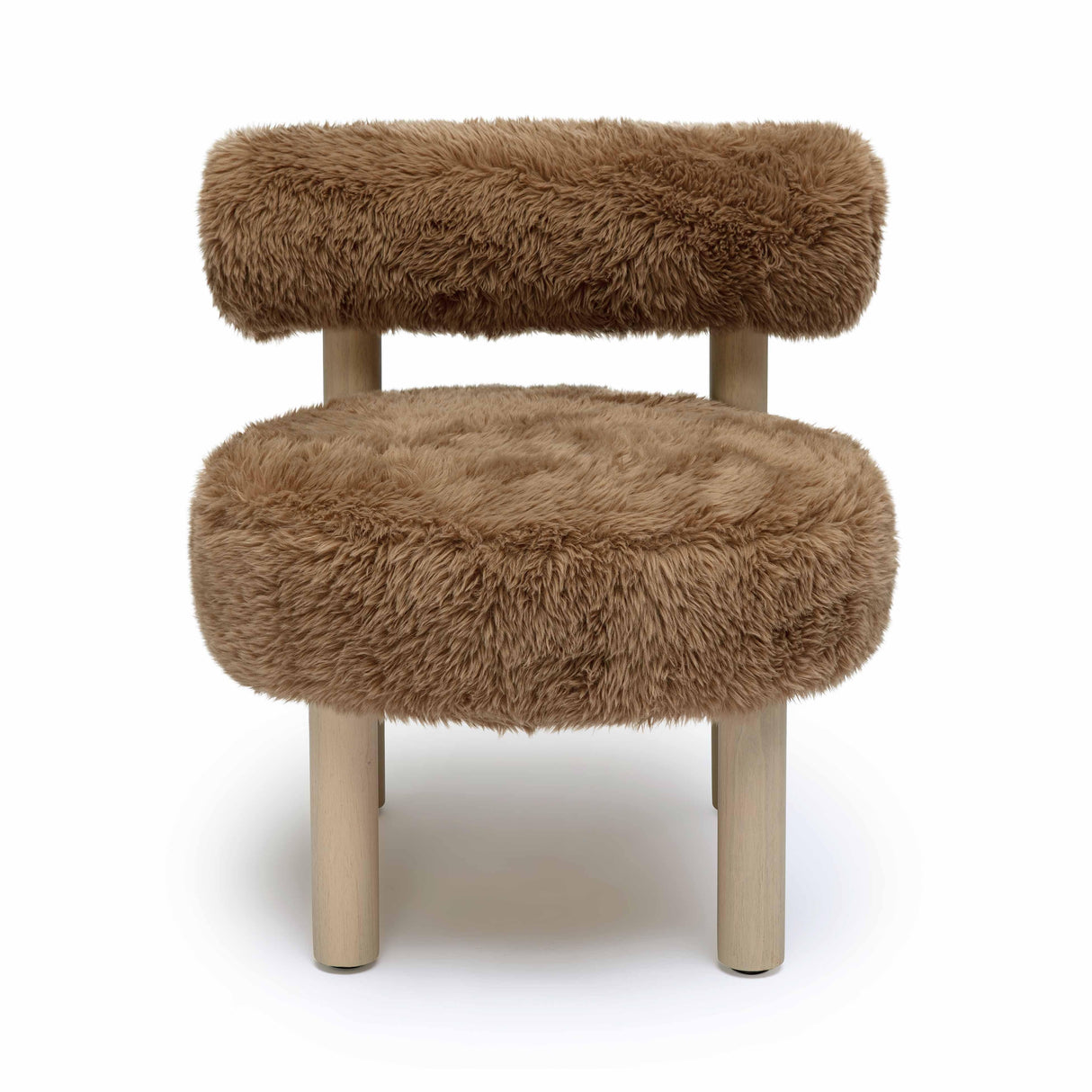 TOV Carmel Dark Taupe Vegan Shearling Accent Chair