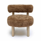 TOV Carmel Dark Taupe Vegan Shearling Accent Chair