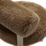 TOV Carmel Dark Taupe Vegan Shearling Accent Chair