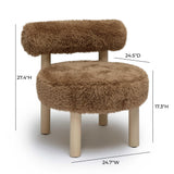 TOV Carmel Dark Taupe Vegan Shearling Accent Chair