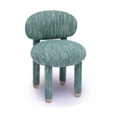 TOV Manu Teal Nubby Performance Fabric Side Chair