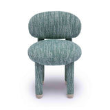 TOV Manu Teal Nubby Performance Fabric Side Chair