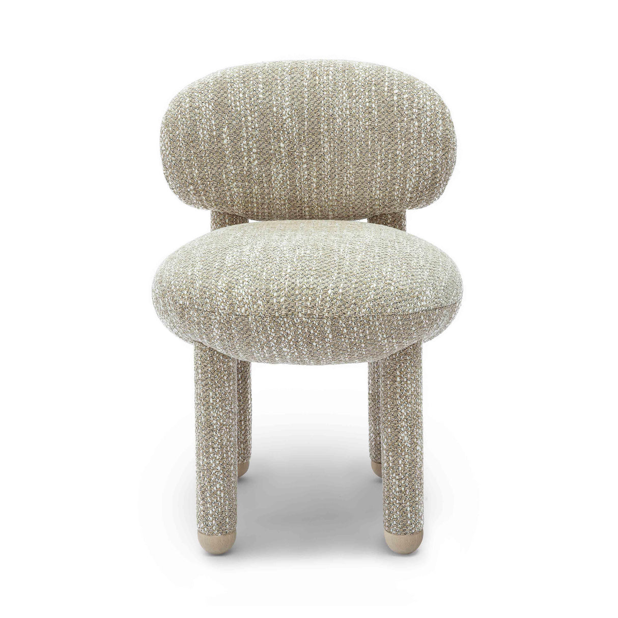 TOV Manu Beige Nubby Performance Fabric Side Chair
