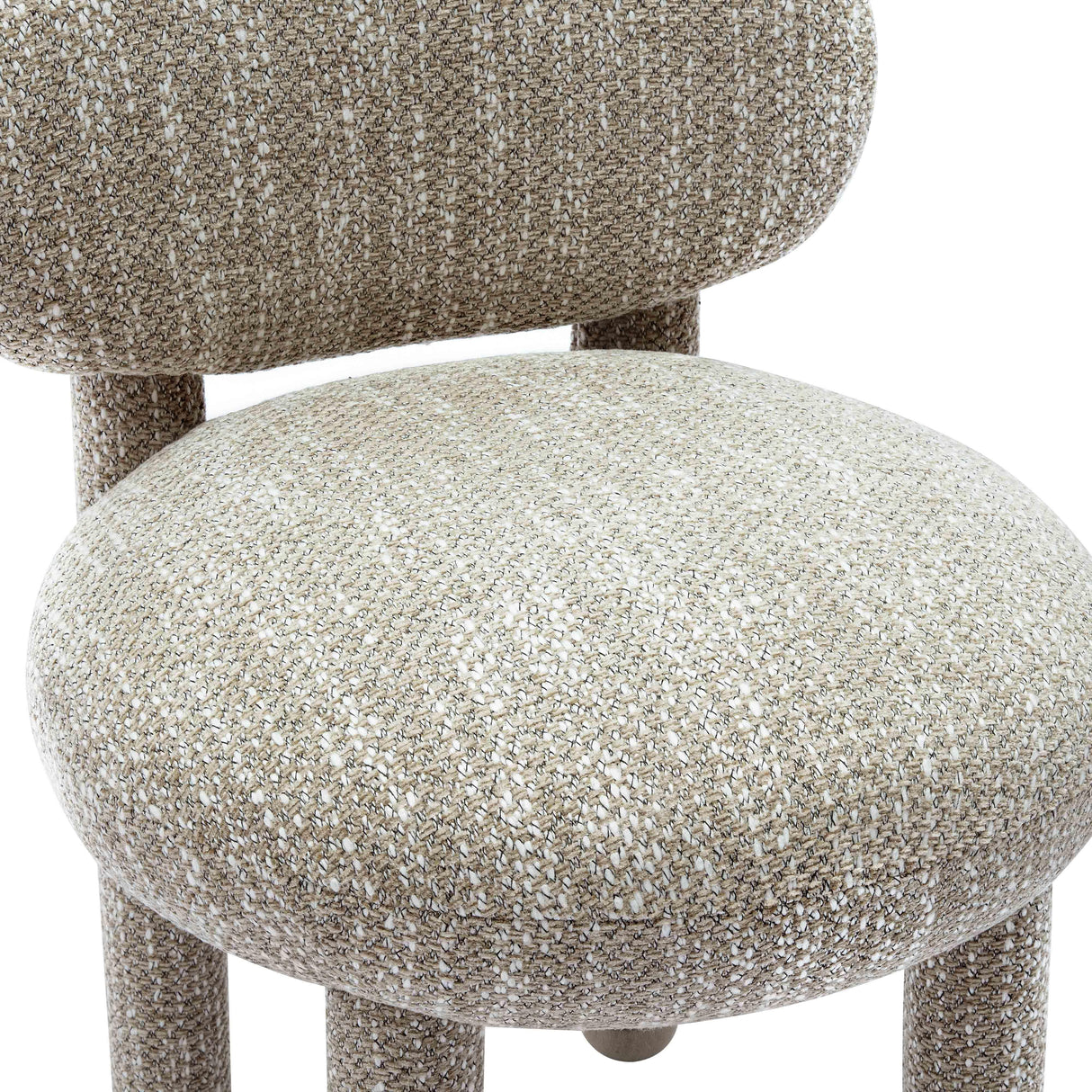 TOV Manu Beige Nubby Performance Fabric Side Chair