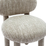 TOV Manu Beige Nubby Performance Fabric Side Chair
