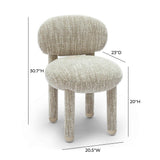 TOV Manu Beige Nubby Performance Fabric Side Chair