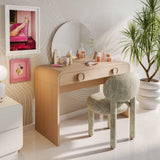 TOV Manu Beige Nubby Performance Fabric Side Chair