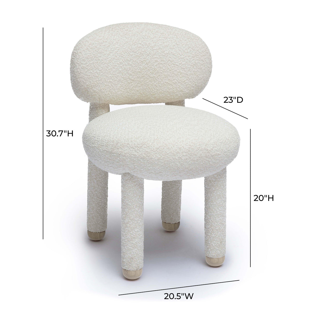 TOV Manu Cream Performance Boucle Side Chair