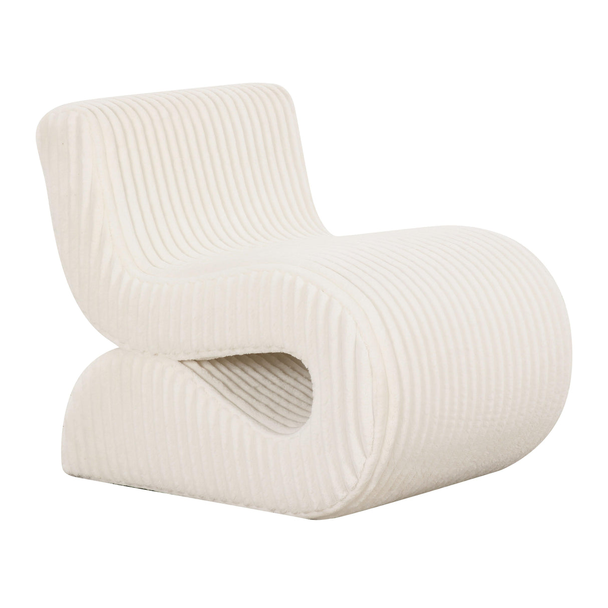 TOV Senna Cream Oversized Corduroy Accent Chair