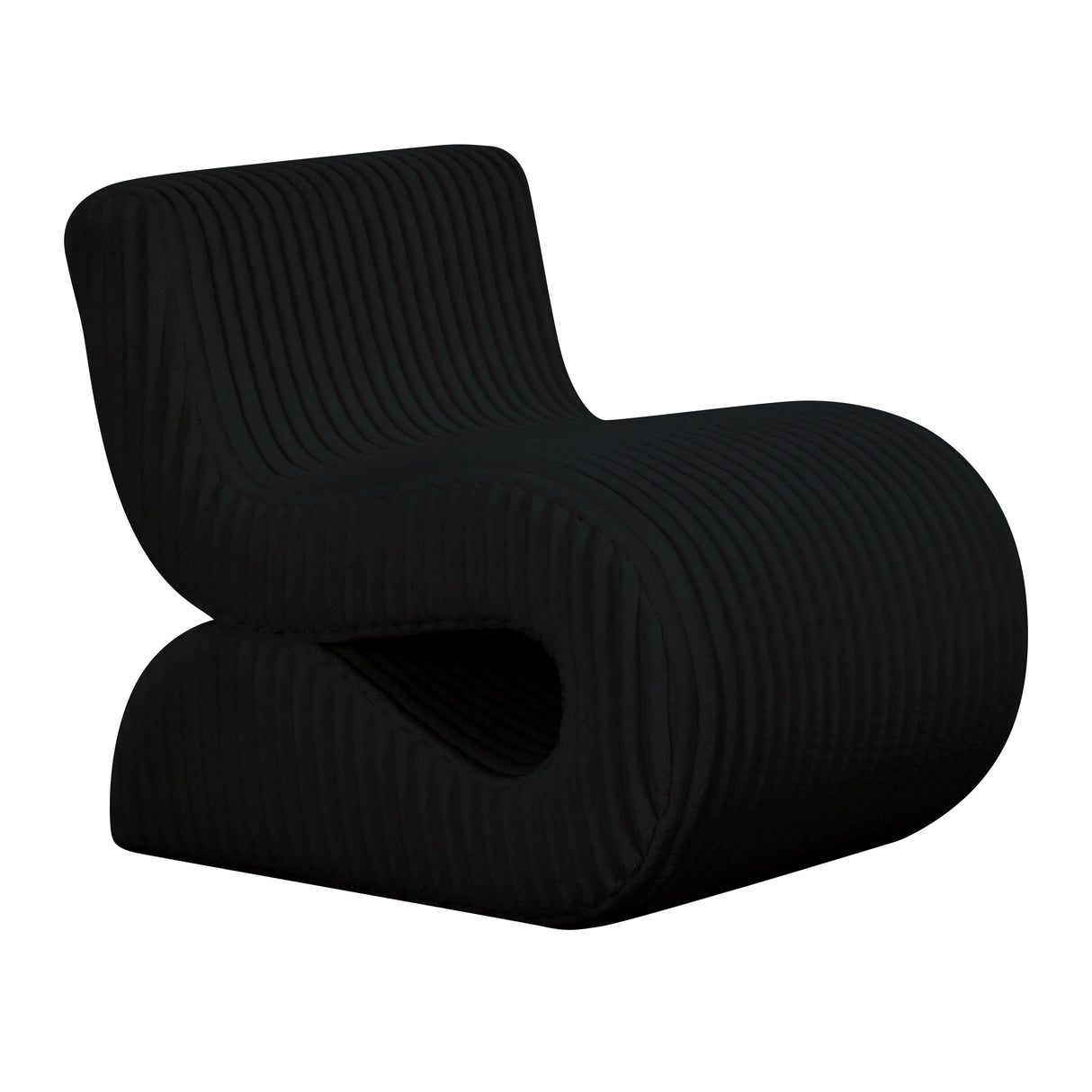 TOV Senna Black Oversized Corduroy Accent Chair