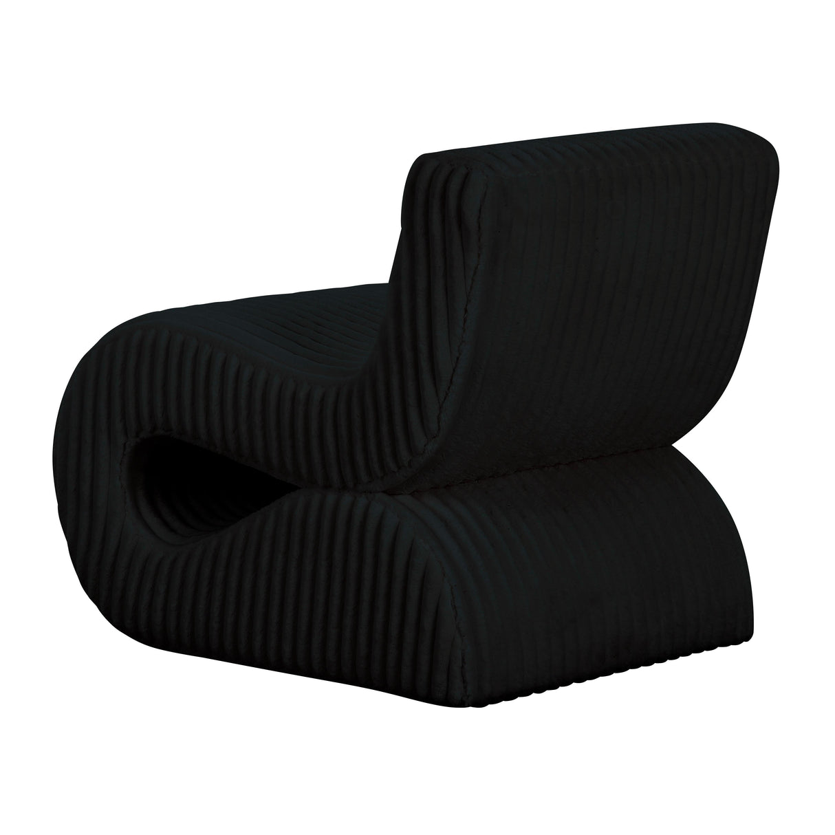 TOV Senna Black Oversized Corduroy Accent Chair