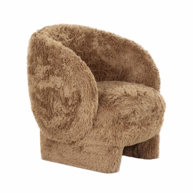 TOV Kiki Dark Taupe Vegan Shearling Accent Chair