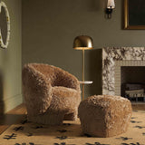 TOV Kiki Dark Taupe Vegan Shearling Accent Chair