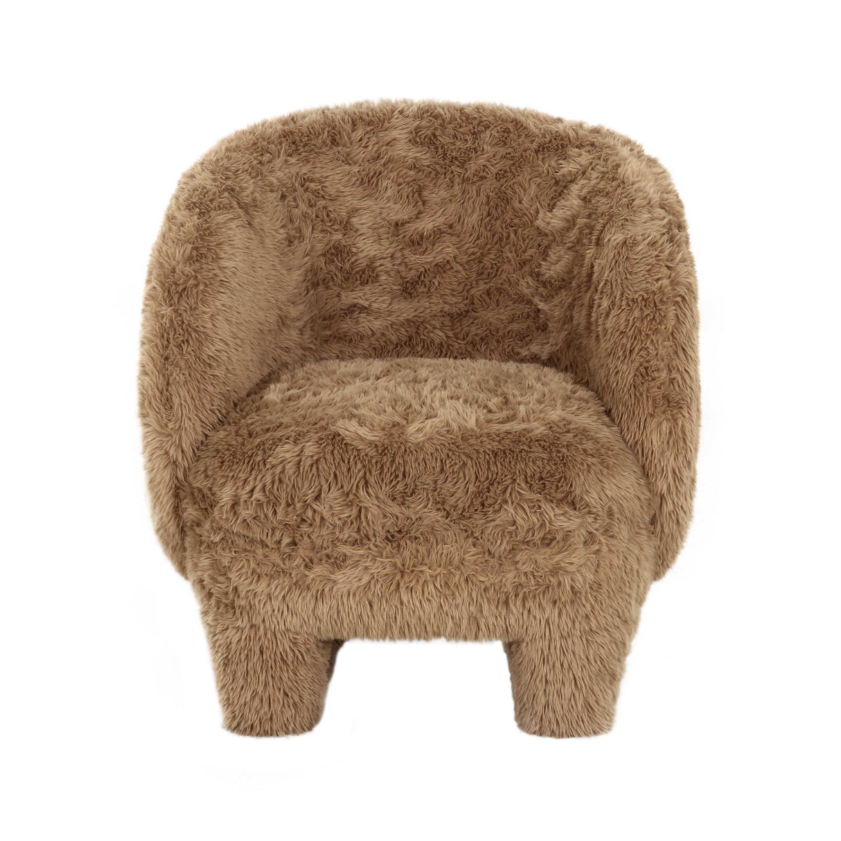 TOV Kiki Dark Taupe Vegan Shearling Accent Chair