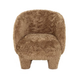 TOV Kiki Dark Taupe Vegan Shearling Accent Chair