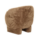 TOV Kiki Dark Taupe Vegan Shearling Accent Chair