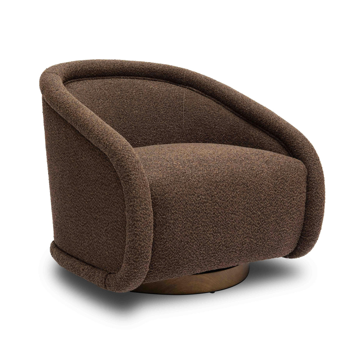 TOV Rory Chocolate Brown Boucle Swivel Chair