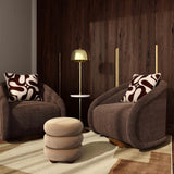 TOV Rory Chocolate Brown Boucle Swivel Chair