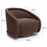 TOV Rory Chocolate Brown Boucle Swivel Chair