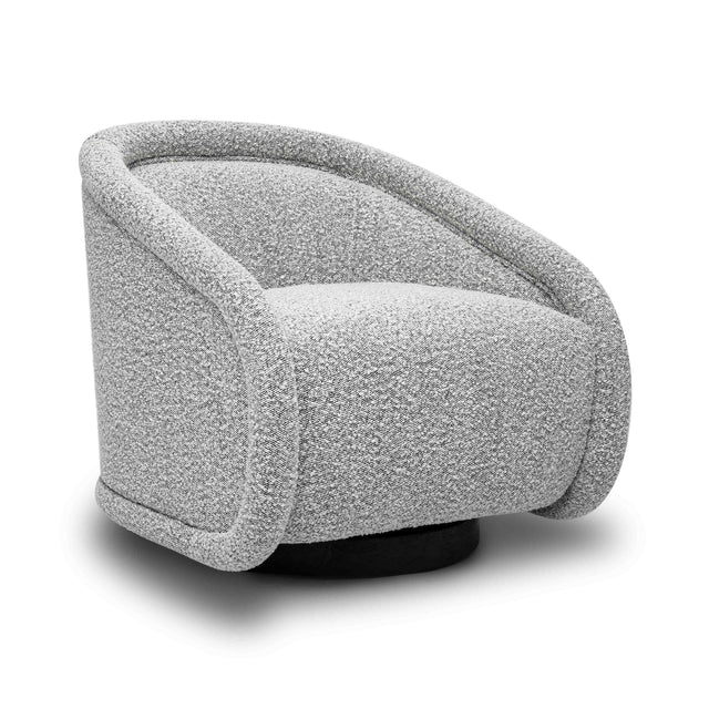 TOV Rory Grey Boucle Swivel Chair