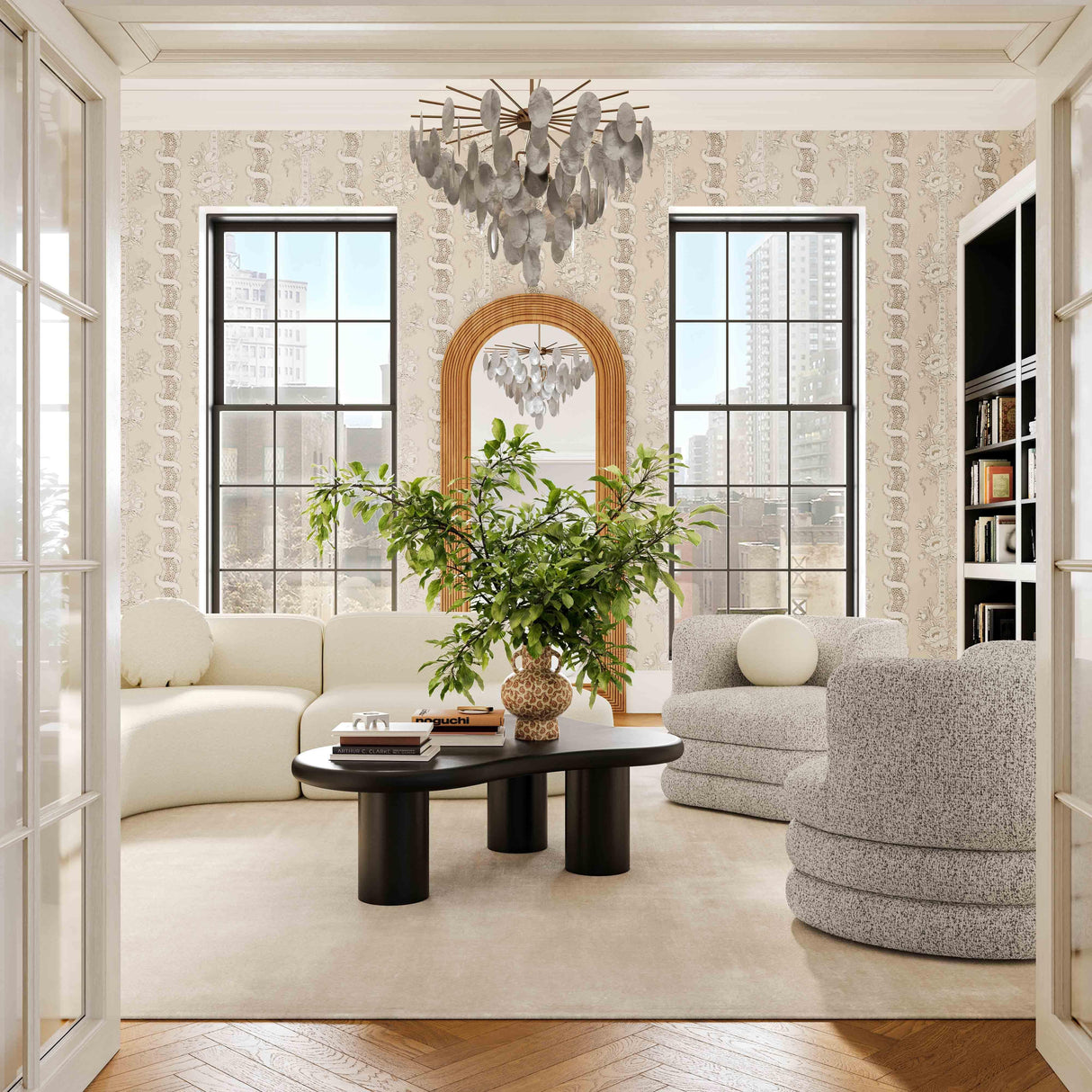 TOV Astor Light Grey Swivel Hotel Lounge Chair