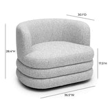TOV Astor Light Grey Swivel Hotel Lounge Chair