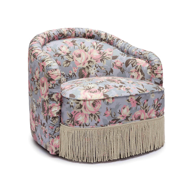 TOV Pamela Spring Floral Print Tasseled Lounge Chair