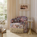 TOV Pamela Spring Floral Print Tasseled Lounge Chair