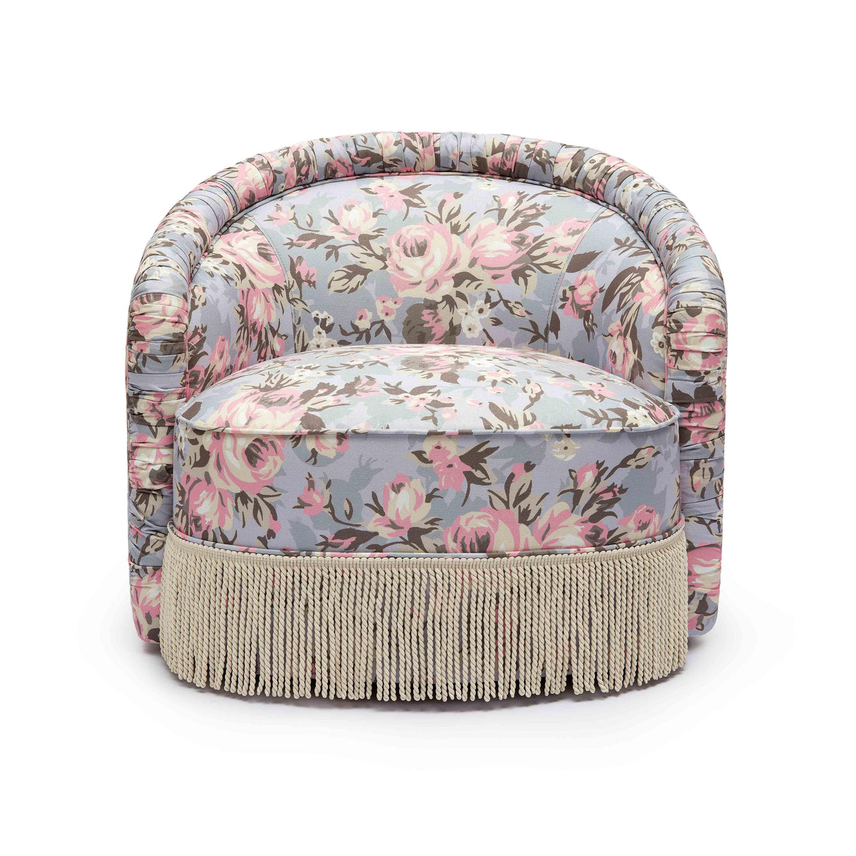 TOV Pamela Spring Floral Print Tasseled Lounge Chair
