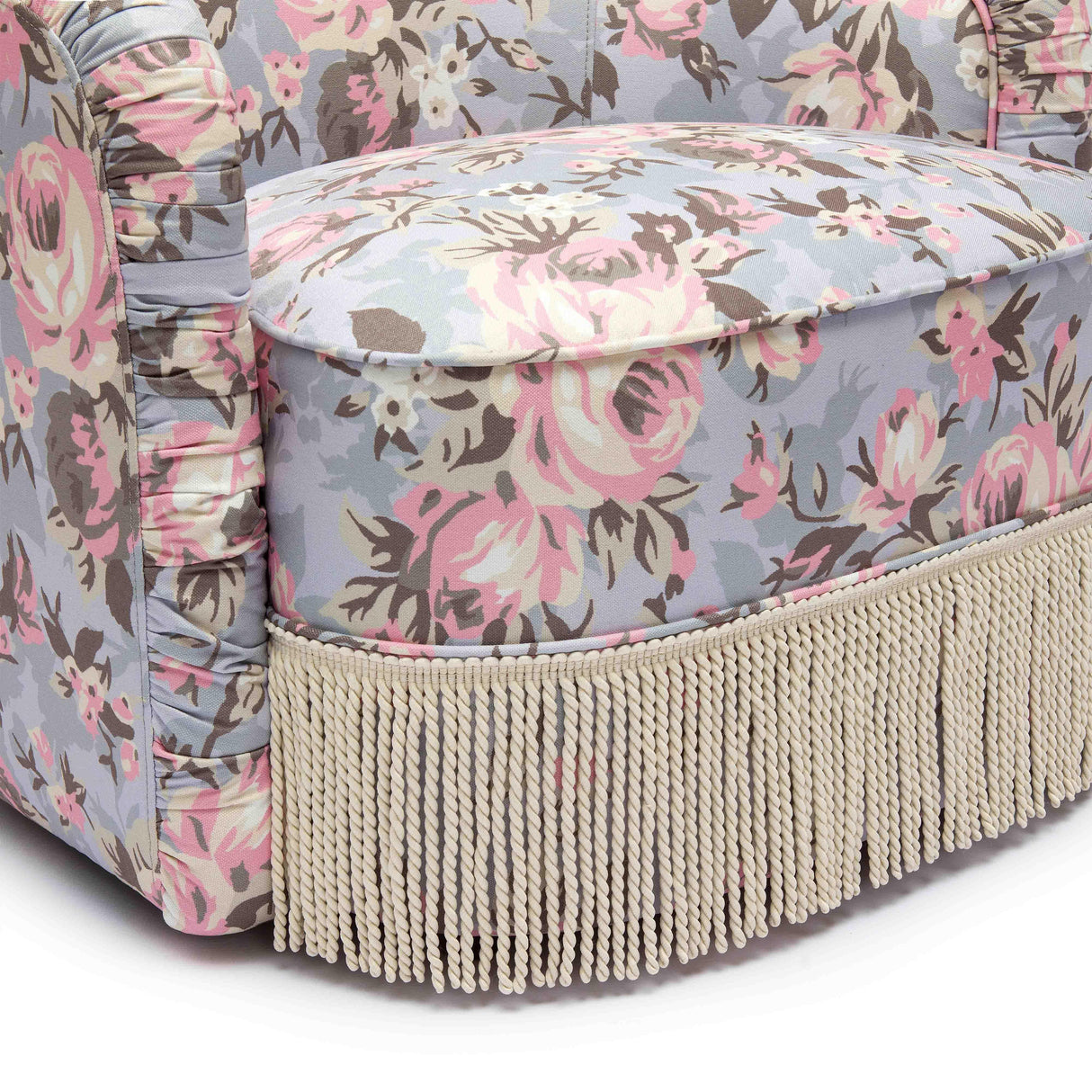 TOV Pamela Spring Floral Print Tasseled Lounge Chair