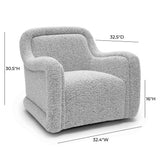 TOV Charli Grey Boucle Swivel Chair