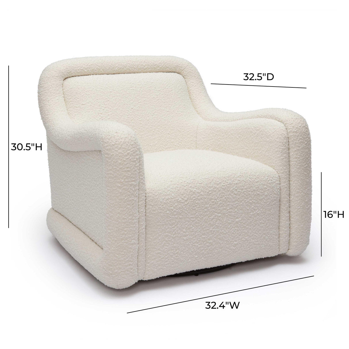 TOV Charli Cream Boucle Swivel Chair