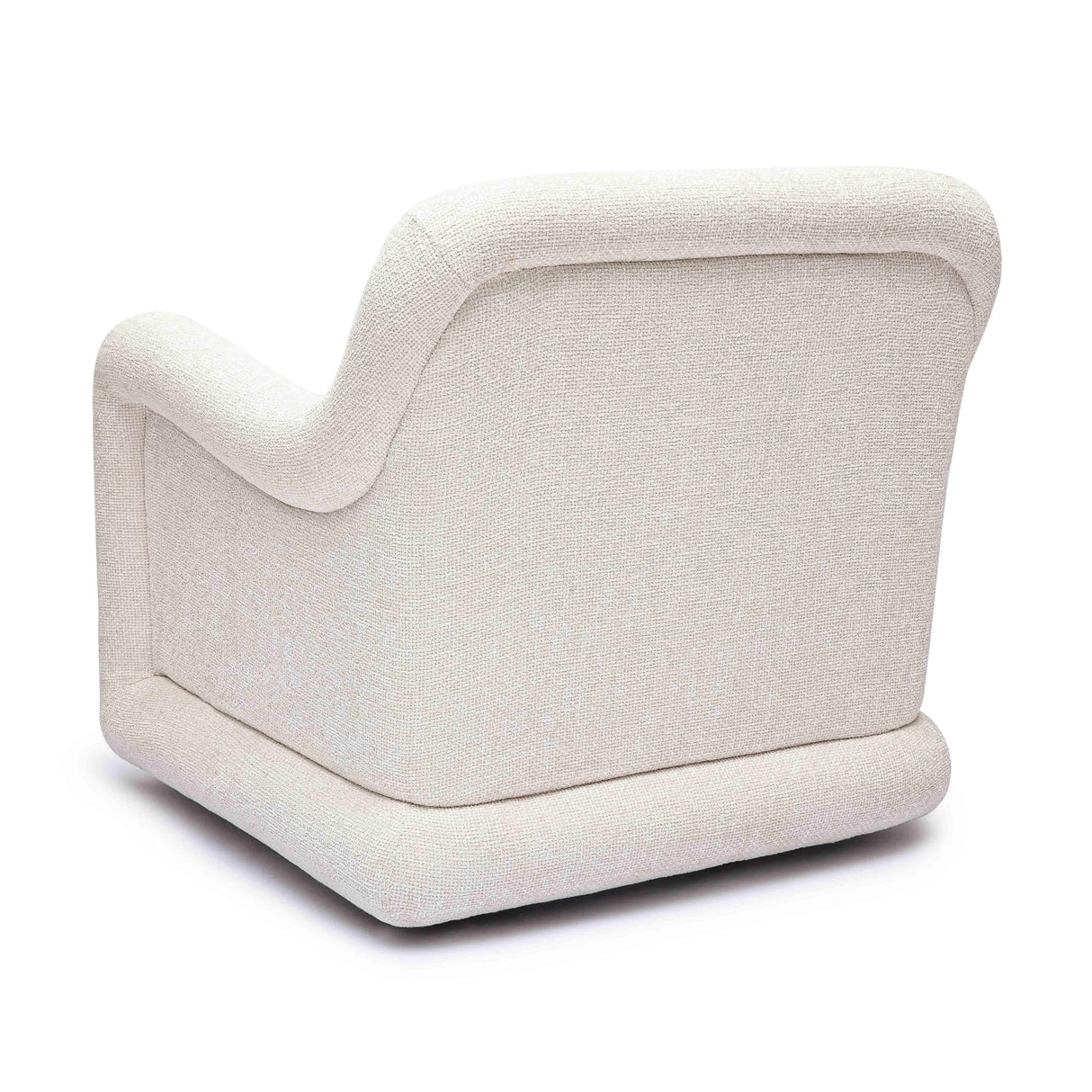 TOV Charli Cream Basketweave Chenille Swivel Chair