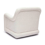 TOV Charli Cream Basketweave Chenille Swivel Chair