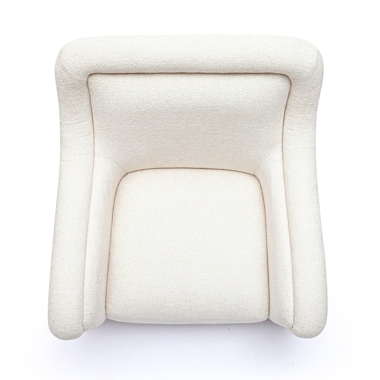 TOV Charli Cream Basketweave Chenille Swivel Chair