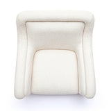TOV Charli Cream Basketweave Chenille Swivel Chair