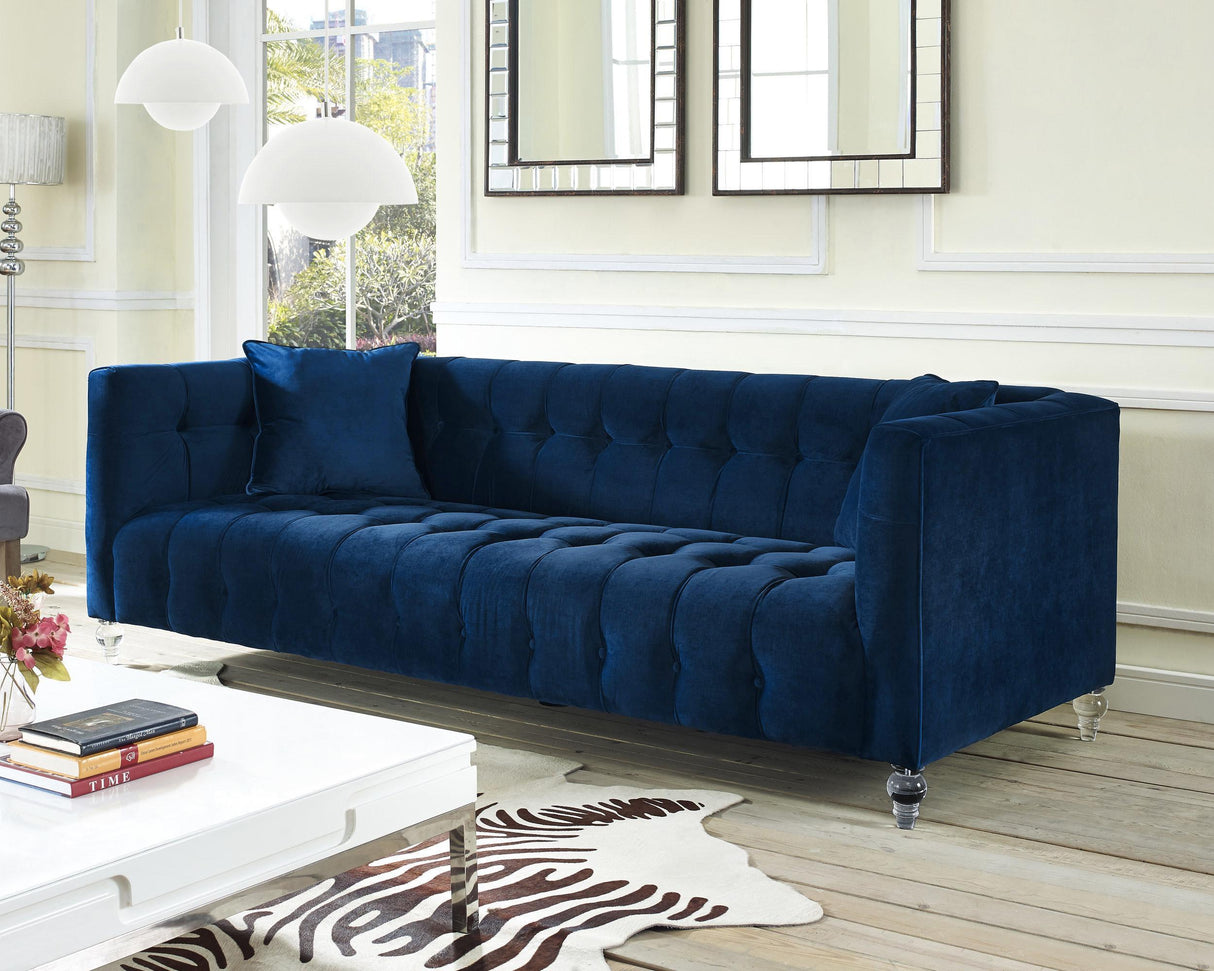 TOV Bea Navy Velvet Sofa