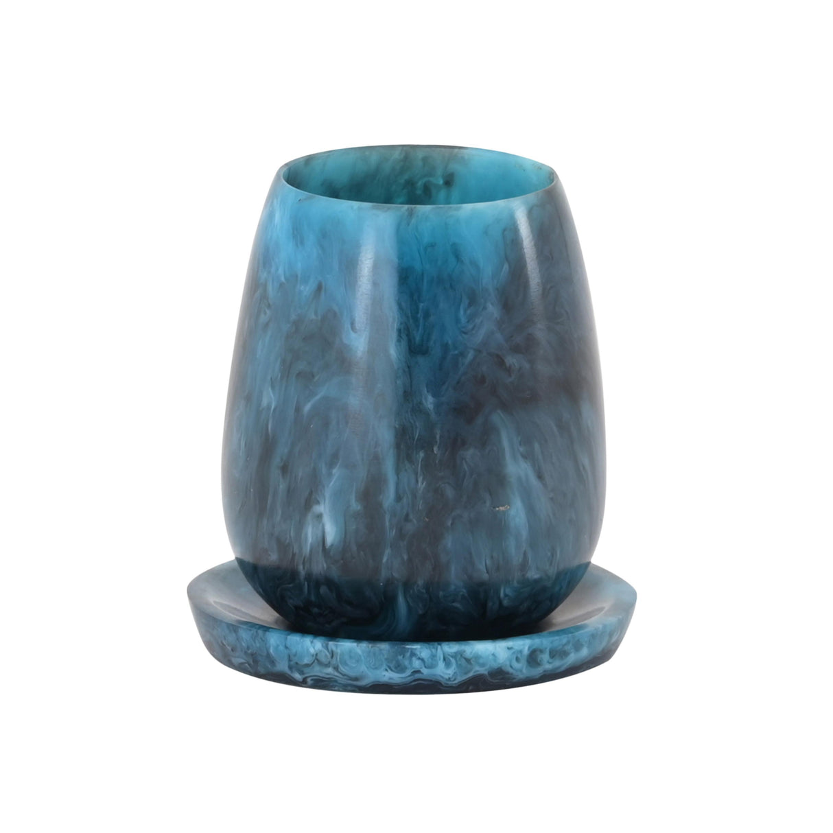 TOV Rounded Blue Swirl Resin Kiddush Cup