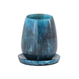 TOV Rounded Blue Swirl Resin Kiddush Cup
