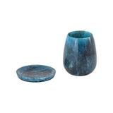TOV Rounded Blue Swirl Resin Kiddush Cup