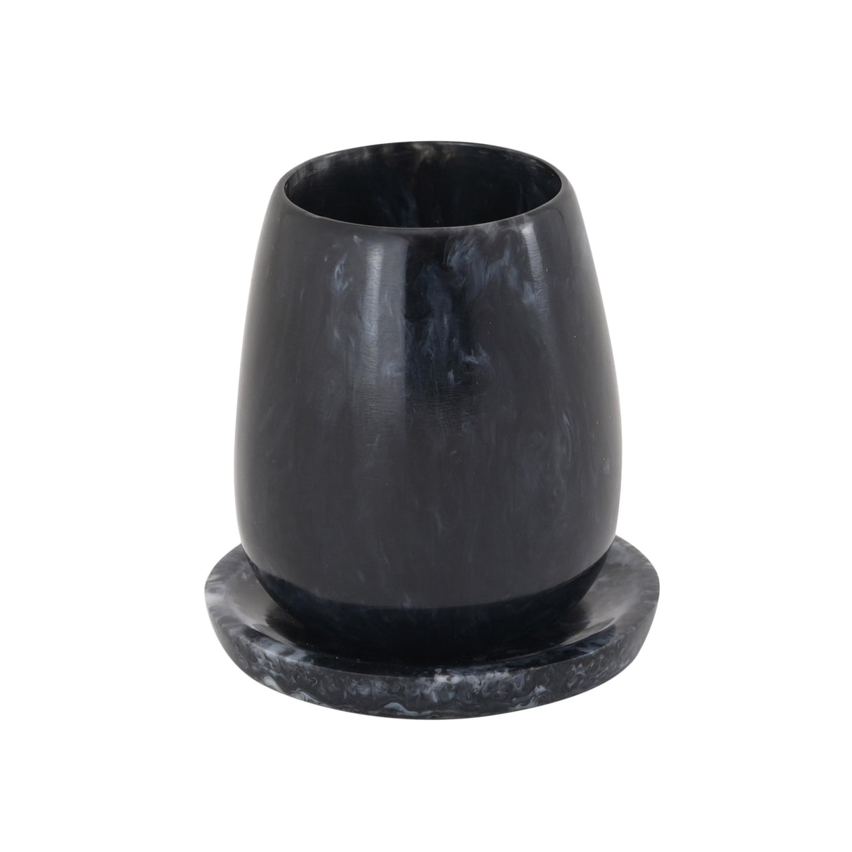 TOV Rounded Black Swirl Resin Kiddush Cup
