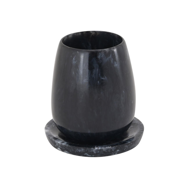 TOV Rounded Black Swirl Resin Kiddush Cup